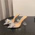 Slingback Crystal Bowknot Pumps for Women - Elegant Pointed Toe Heels for Weddings and Prom